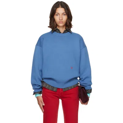 Willy Chavarria Blue 'chavarria' Embroidered Sweater