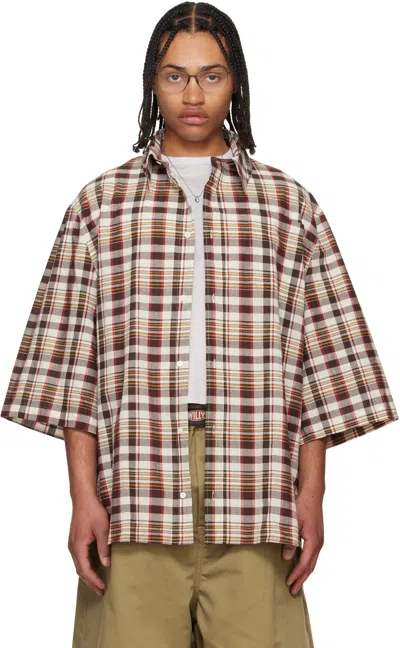 Willy Chavarria Brown Check Hacienda S/s Shirt