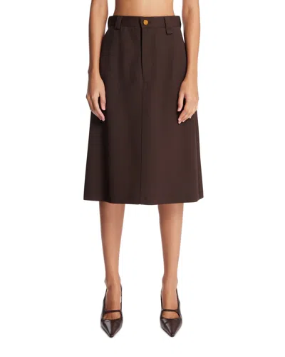 Willy Chavarria Brown Uniform Wool Skirt