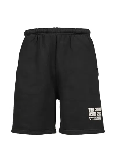 Willy Chavarria Buffalo Logo-print Shorts In Black