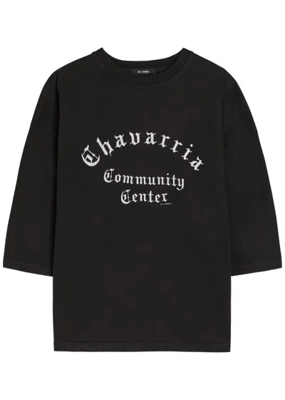 Willy Chavarria Buffalo Printed Cotton T-shirt In Black