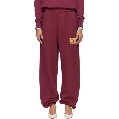 Willy Chavarria Burgundy 'chavarria Fashion Services' Buffalo Sweatpants