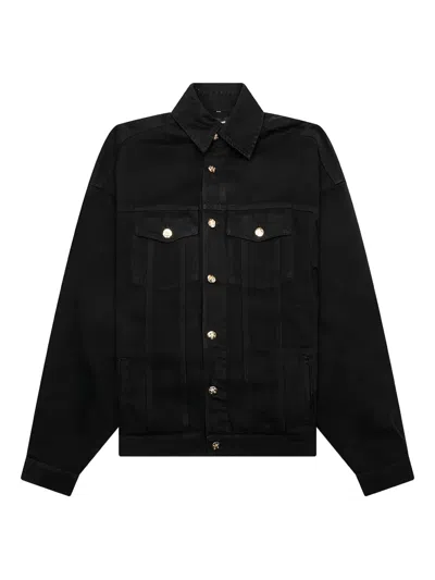 Willy Chavarria Buttoned Denim Jacket In Black