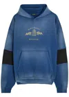 Willy Chavarria Casa De Chavarria Hooded Cotton Sweatshirt In Blue