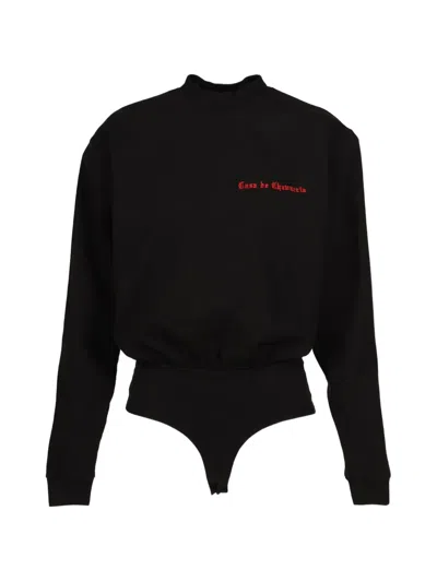 Willy Chavarria Casa De Chavarria Long-sleeve Bodysuit In Black