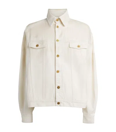 Willy Chavarria Long-sleeved Denim Jacket In White