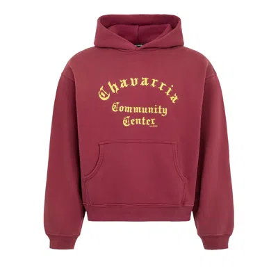 Pre-owned Willy Chavarria Chavarria Community Center Shrunken Po Hoodie 'bordeaux' | Red | Men's Size M