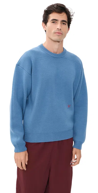 Willy Chavarria Chavarria Embroidered Sweater Uniform Blue