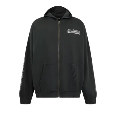 Pre-owned Willy Chavarria Chavarria Licensed Designs Zip Hoodie 'pirate Black' | Men's Size M