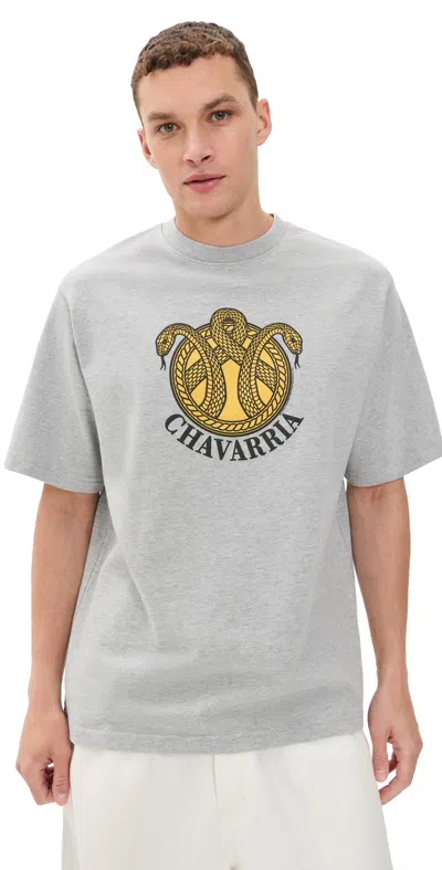 Willy Chavarria Chavarria Snake Crest Standard Tee Heather Grey In Gray