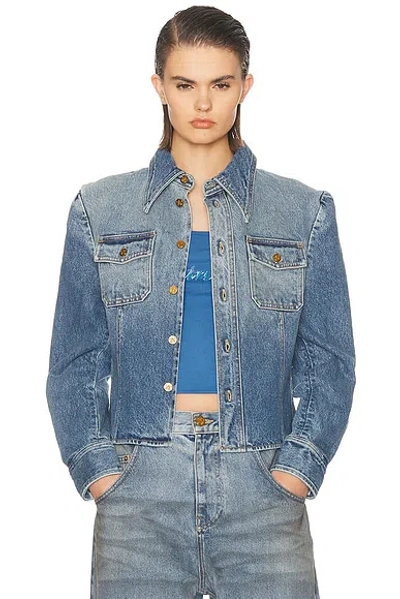 Willy Chavarria Chavela Denim Shirt Jacket In Blue