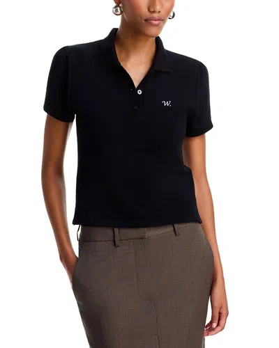 Willy Chavarria Chavela Cotton Short Sleeve Polo In Black