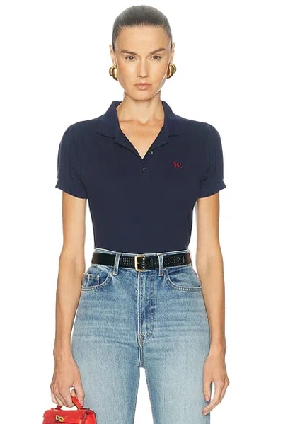 Willy Chavarria Chavela Polo Top In Blue