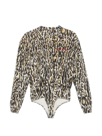 Willy Chavarria Cheetah Logo-embroidered Print Cotton-jersey Bodysuit In Animal Print