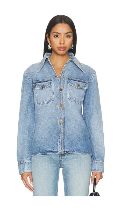Willy Chavarria Chente Denim Shirt In Classic Blue