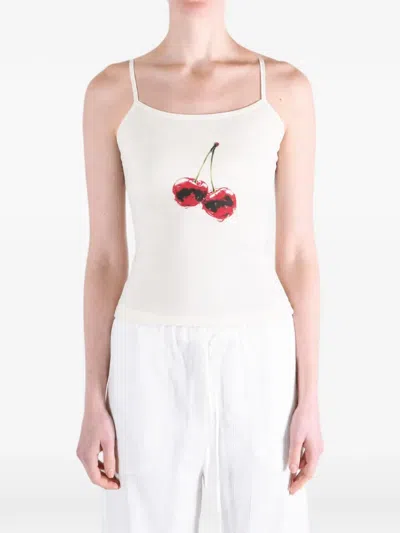 Willy Chavarria Cherry Cholita Cherry-print Camisole Top In White