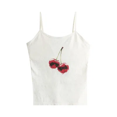 Pre-owned Willy Chavarria Cherry Cholita Tank Tops 'masa' | Cream | Women's Size M