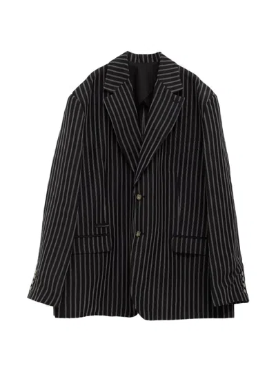 Willy Chavarria Chilango Striped Blazer In Black