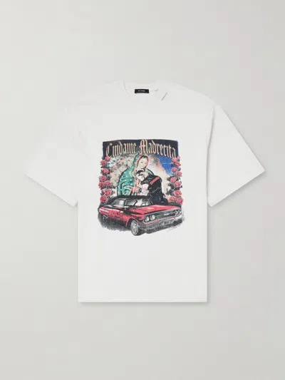 Willy Chavarria Mens Cuidame Madrecita Oversized Graphic Cotton-jersey T-shirt Masa In White
