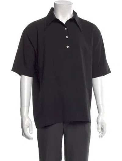 Pre-owned Willy Chavarria Collar Short Sleeve Polo Shirt In Gray