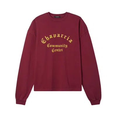 Pre-owned Willy Chavarria Community Center Long-sleeve Buffalo Tee 'bordeaux' | Purple | Men's Size Xl
