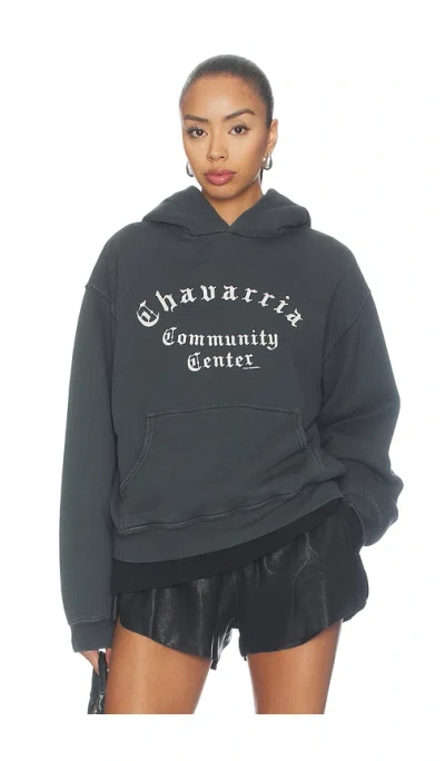 Willy Chavarria Community Center Shrunken Po Hoodie In Purple