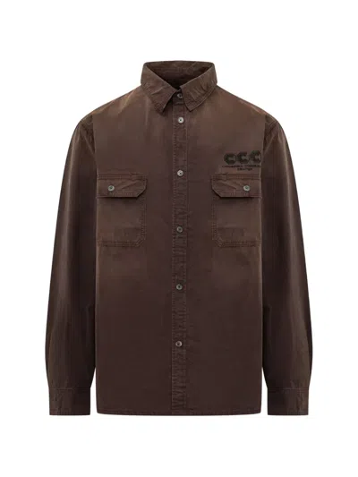 Willy Chavarria Corcoran Logo-embroidered Workwear Overshirt In Brown