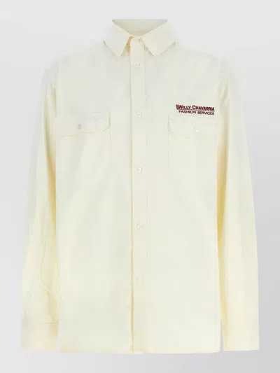 Willy Chavarria Corcoran Shirt Button Down Collar Long Sleeves In White