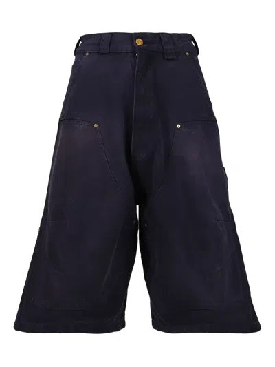 Willy Chavarria Cotton Bermuda Shorts In Blue