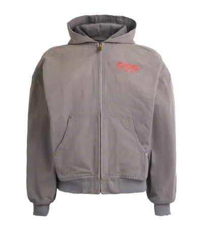 Willy Chavarria Cotton Juggernaut Workwear Hoodie In Gray