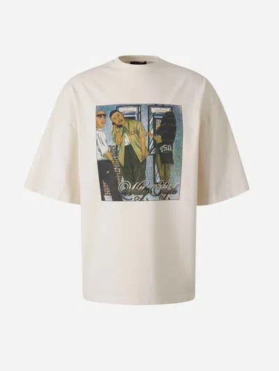Willy Chavarria Cotton Printed T-shirt In Sand
