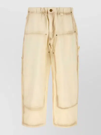 Willy Chavarria Cotton Wide Leg Workwear Toluca Pant In Brown