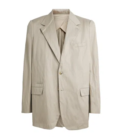 Willy Chavarria Cotton-blend Crinkled Chuco Blazer In Gray
