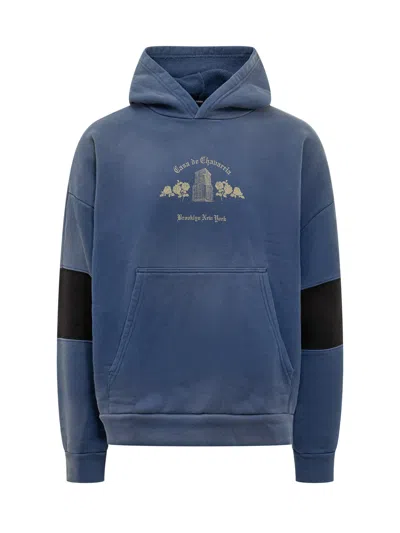 Willy Chavarria Cozy Sweatshirt Hoodie In Prussian Blue