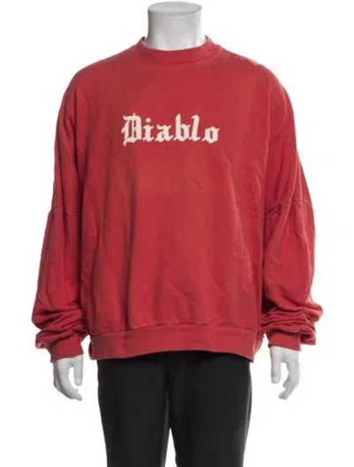 Pre-owned Willy Chavarria Crew Neck Long Sleeve Sweatshirt In Red