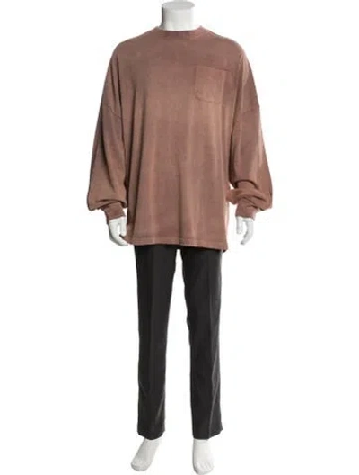Pre-owned Willy Chavarria Crew Neck Long Sleeve T-shirt In Brown