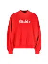 Willy Chavarria Diablo Hooligan Crew Neck Sweatshirt In Red