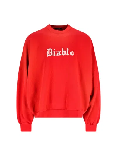 WILLY CHAVARRIA DIABLO HOOLIGAN CREWNECK SWEATSHIRT - RED