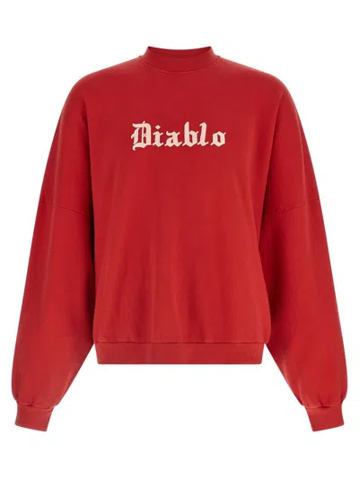 Willy Chavarria Diablo Hooligan Sweatshirt In Red
