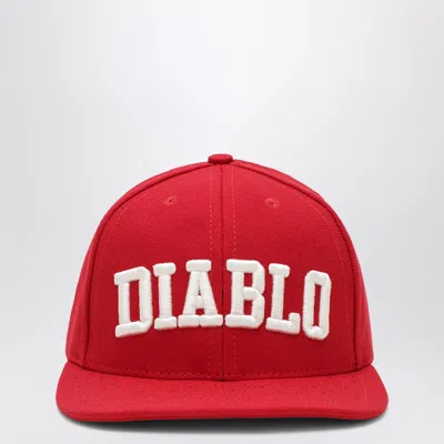 Willy Chavarria Diablo Polyester Hat In Burgundy