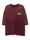 Willy Chavarria Distressed Logo-embroidered T-shirt In Burgundy