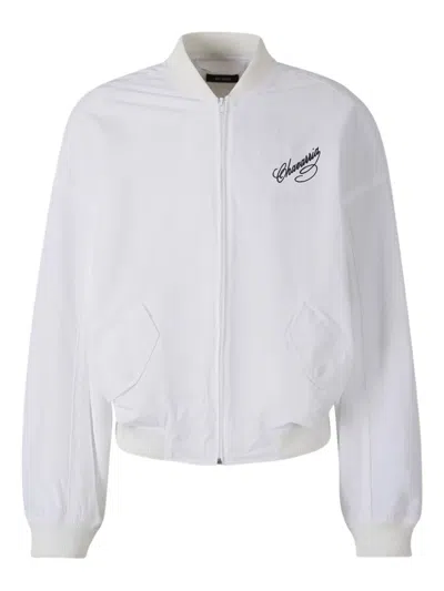 Willy Chavarria Embroidered Bomber Jacket In White