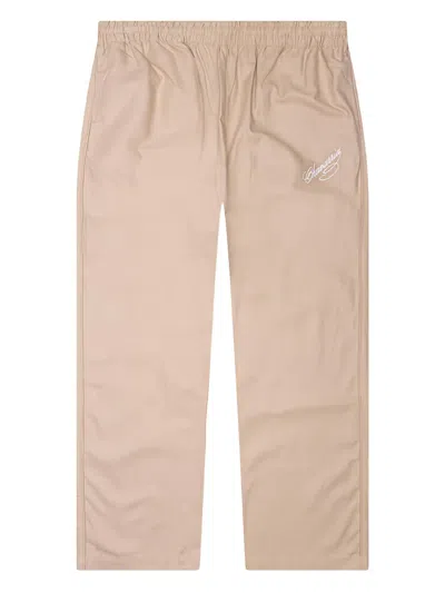 Willy Chavarria Embroidered Elasticated Trousers In Neutral