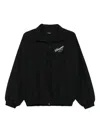 Willy Chavarria Mens Black Ruff Rider Embroidered-logo Track Jacket In Black
