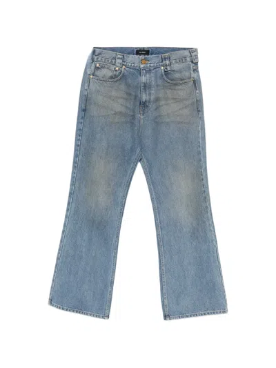 Willy Chavarria Faded Wide-leg Jeans In Blue