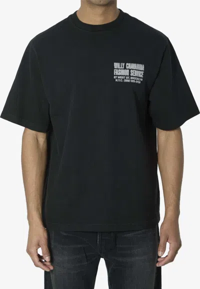 Willy Chavarria Fashion Service Distressed T-shirt In Black