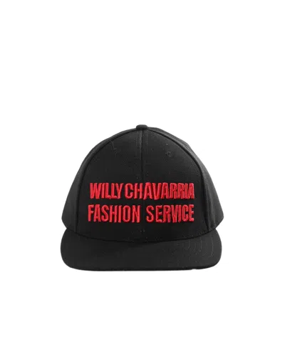 Willy Chavarria Fashion Service Logo Hat In Black