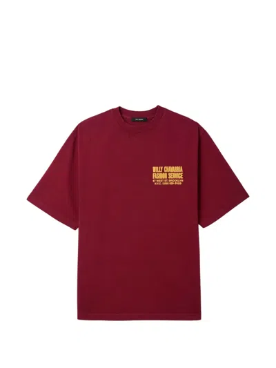 Willy Chavarria Fashion Services Graphic-print T-shirt In Burgundy