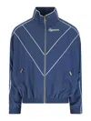 Willy Chavarria Bad Boy Logo-embroidered Printed Nylon Track Jacket In Blue