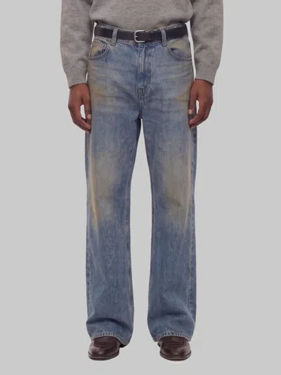 Willy Chavarria Flared Dirty-wash Jeans In Blue